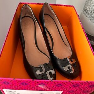 Tory Burch Mini Miller 65MM Wedge Black 
Size 9-1/2